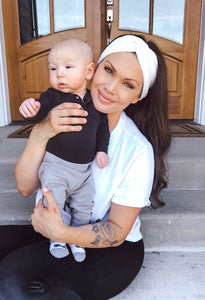 White Velvet Turban Headband